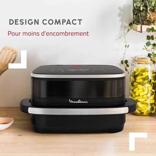 Moulinex Easy Fry air fryer, multicuiseur et four, 15 L, 9 programmes, friteuse sans huile, 3 niveaux de cuisson, compact, extra crisp, noir, AL556DF0, Acier Inoxydable : Cuisine et Maison