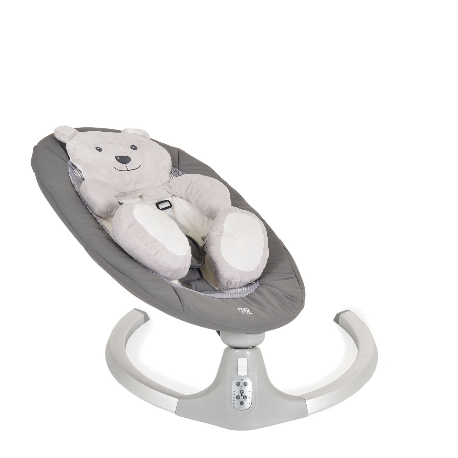Moni Babywippe elektrische Ari Bär Melodien, Fernbedienung, Teddy-Bär Pad, Timer grau