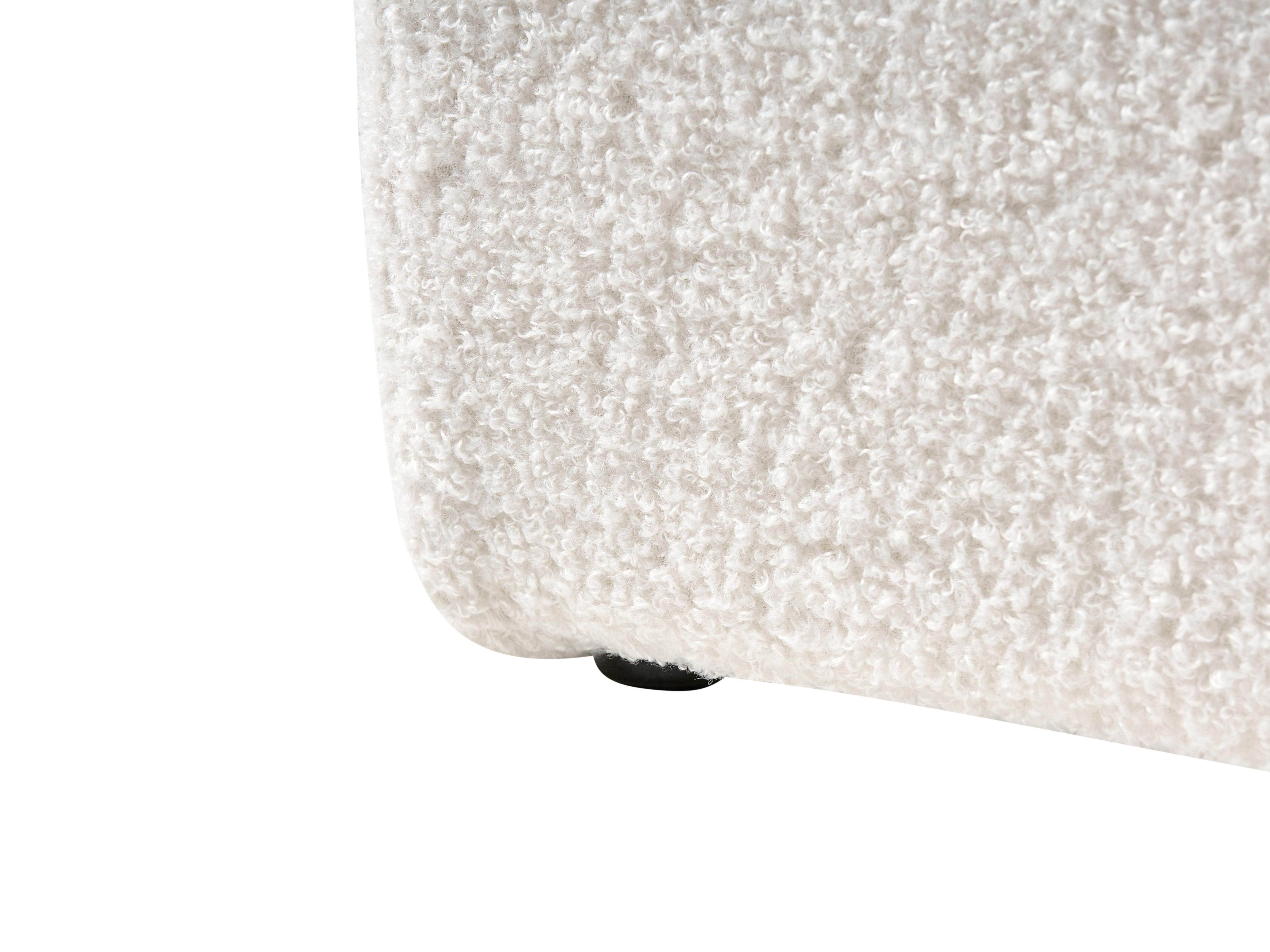Opbergbed zonder hoofdbord Bouclé DINAN 140 x 200 cm Gebroken wit