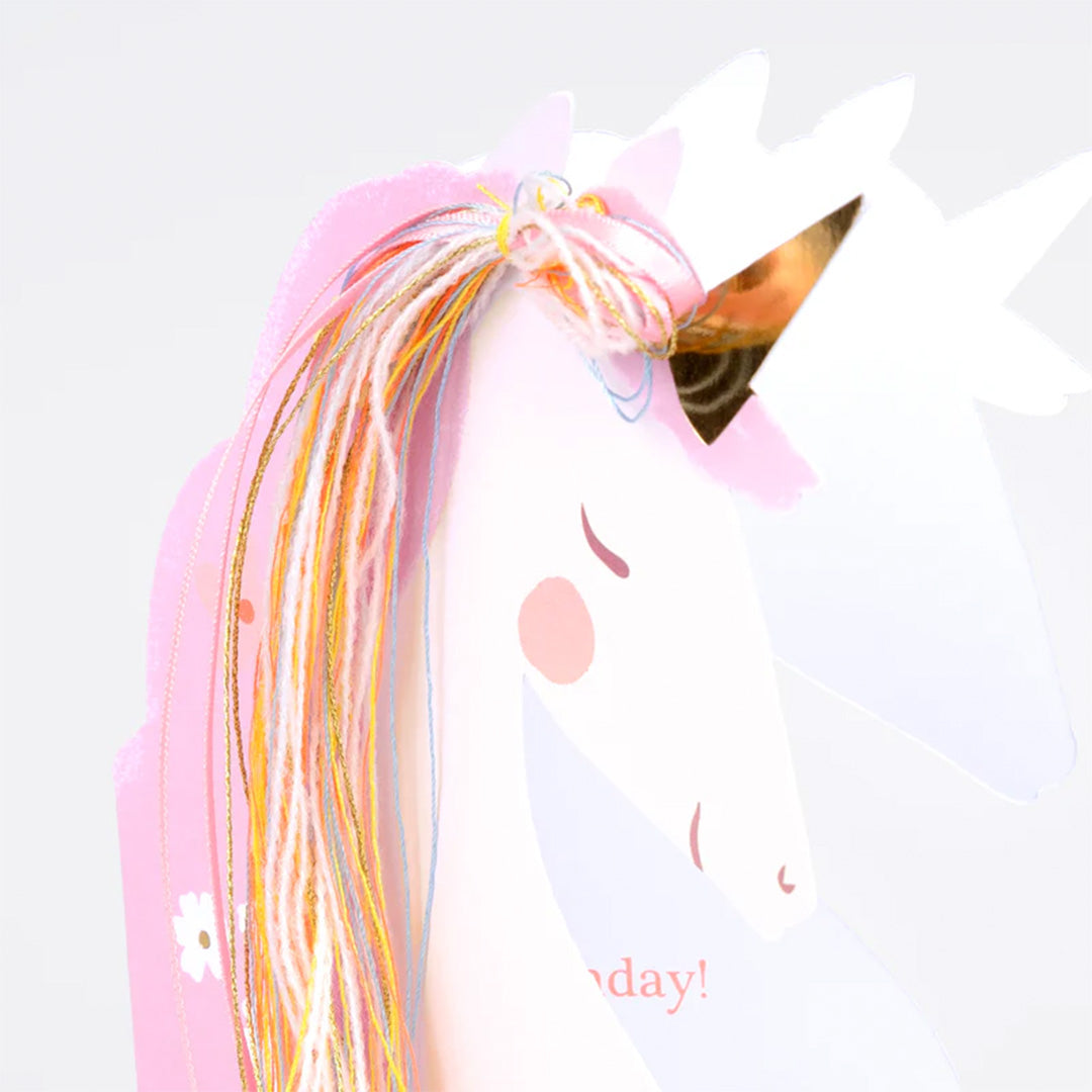 Meri meri verjaardagskaart eenhoorn roze