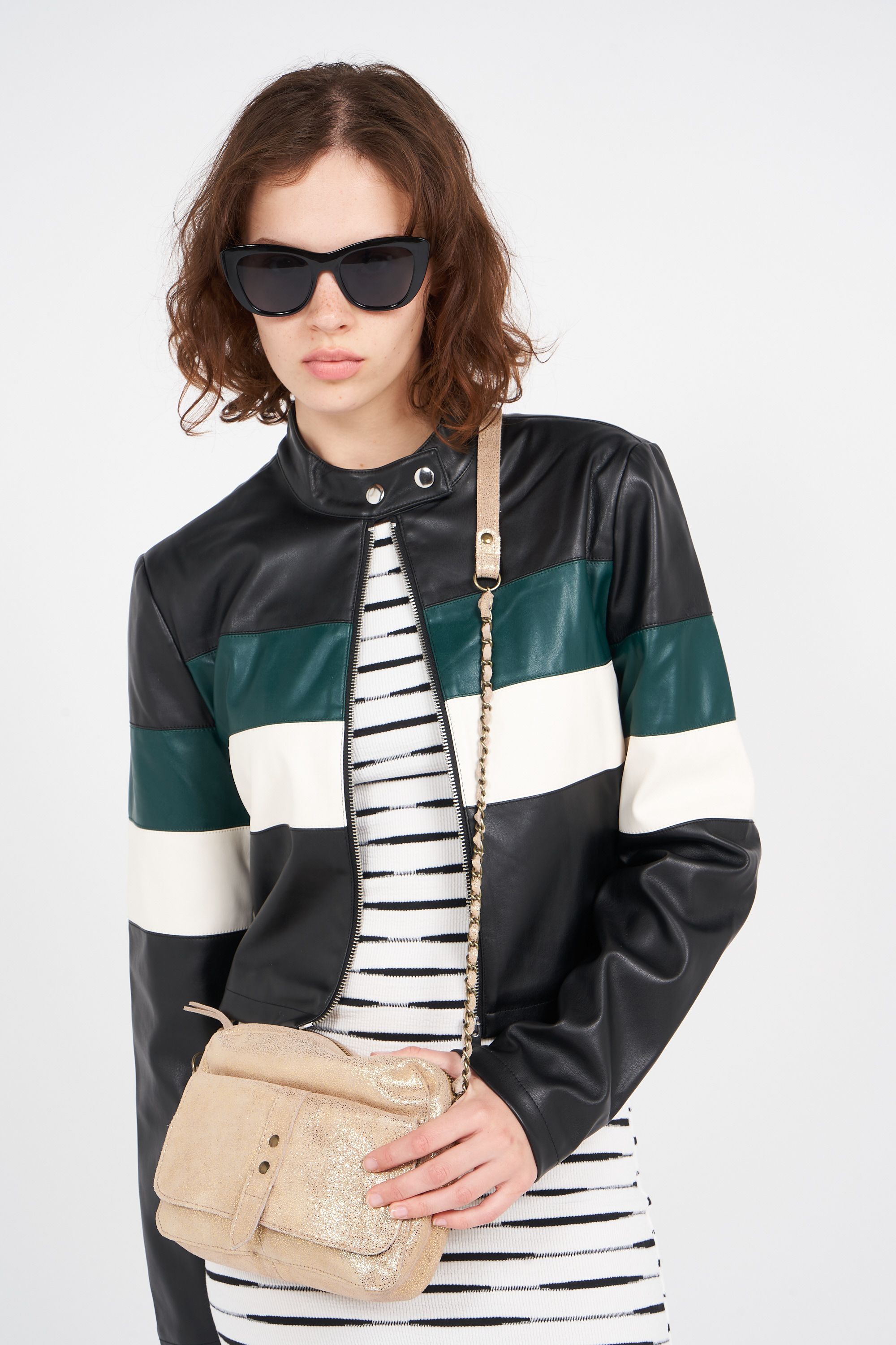 PIECES Sac bandoulière PCJANNI LEATHER CROSS BODY FC Doré