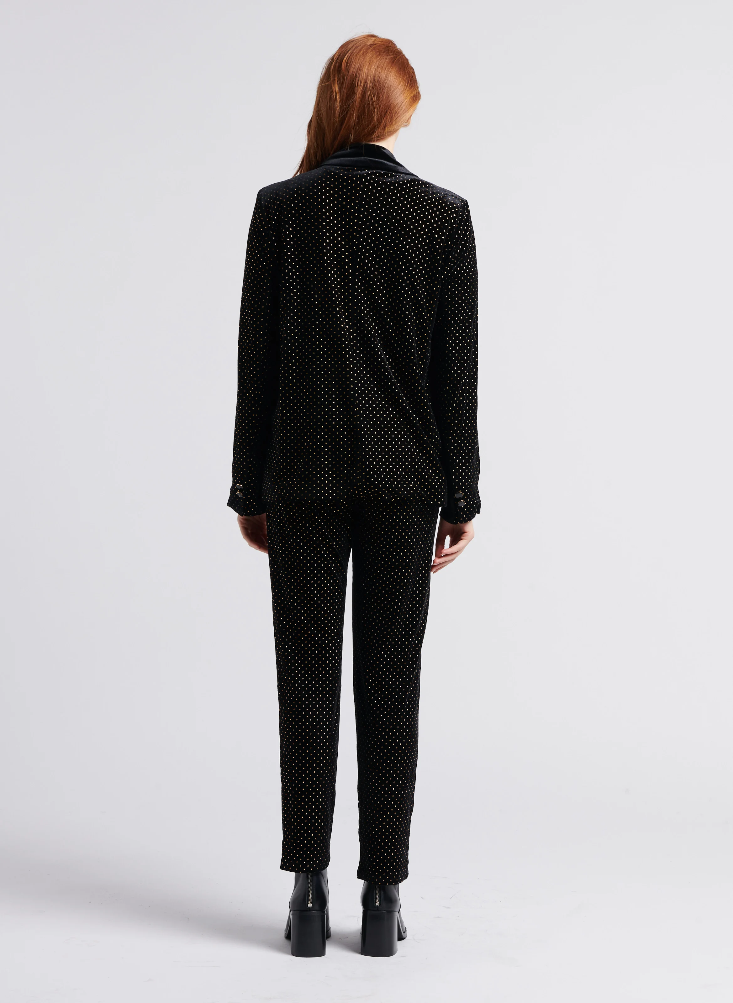AMAZIE - Pantalon droit en velours | Noir
