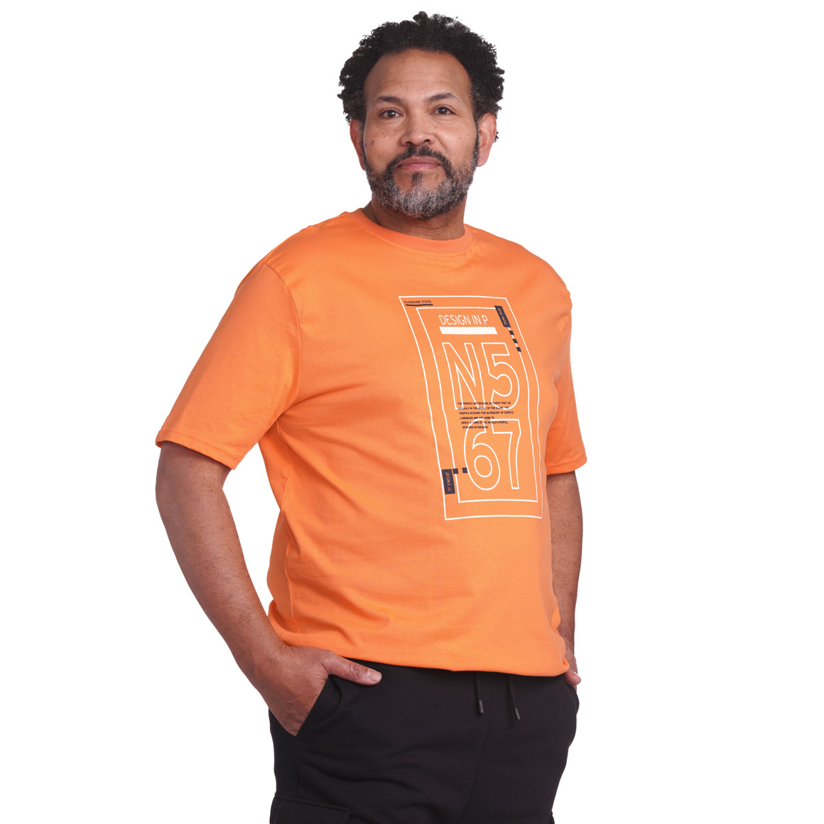 VanVaan Herren-T-Shirt mit großem Print orange
