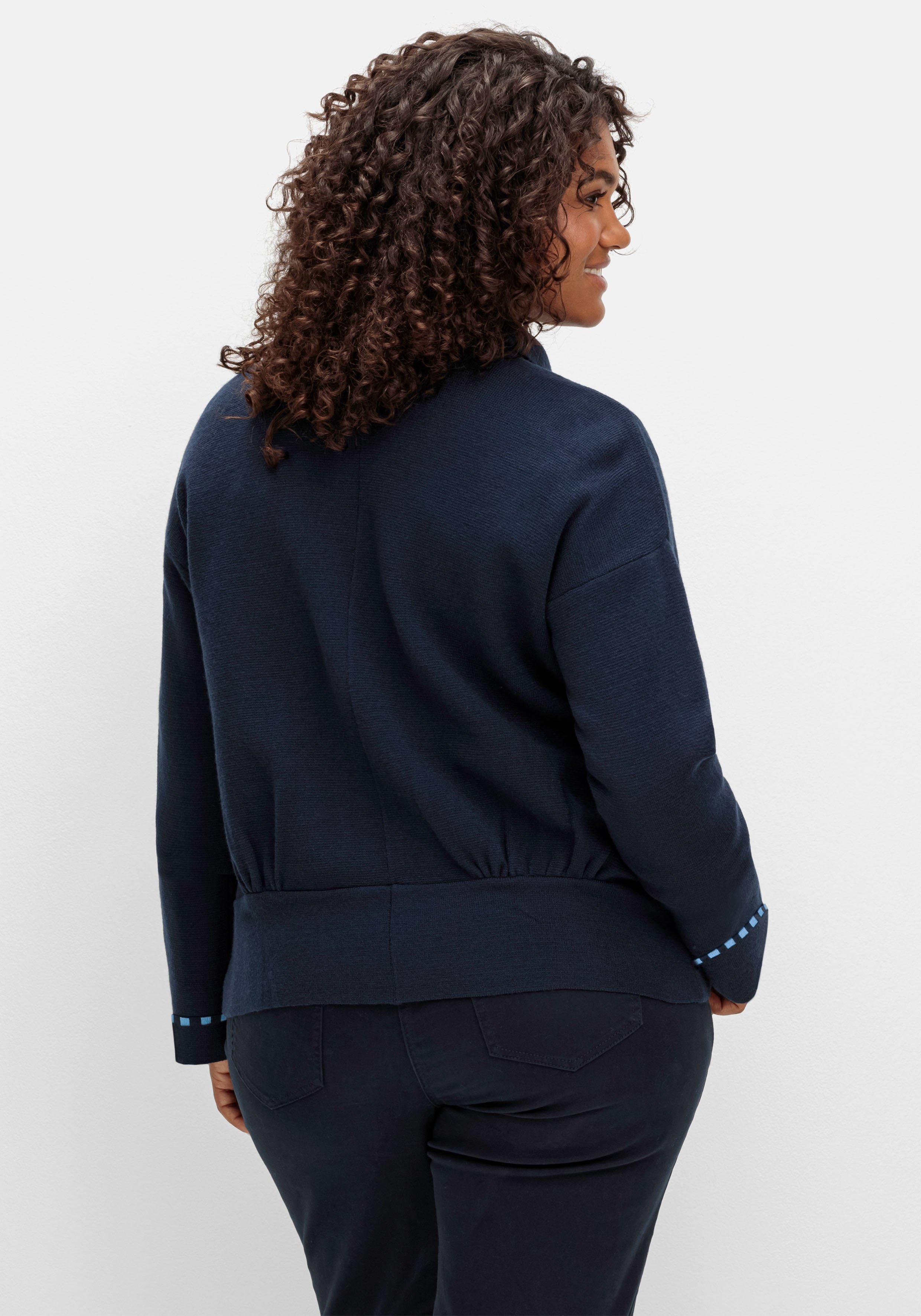 Strickjacke in Blousonform, aus Milanostrick