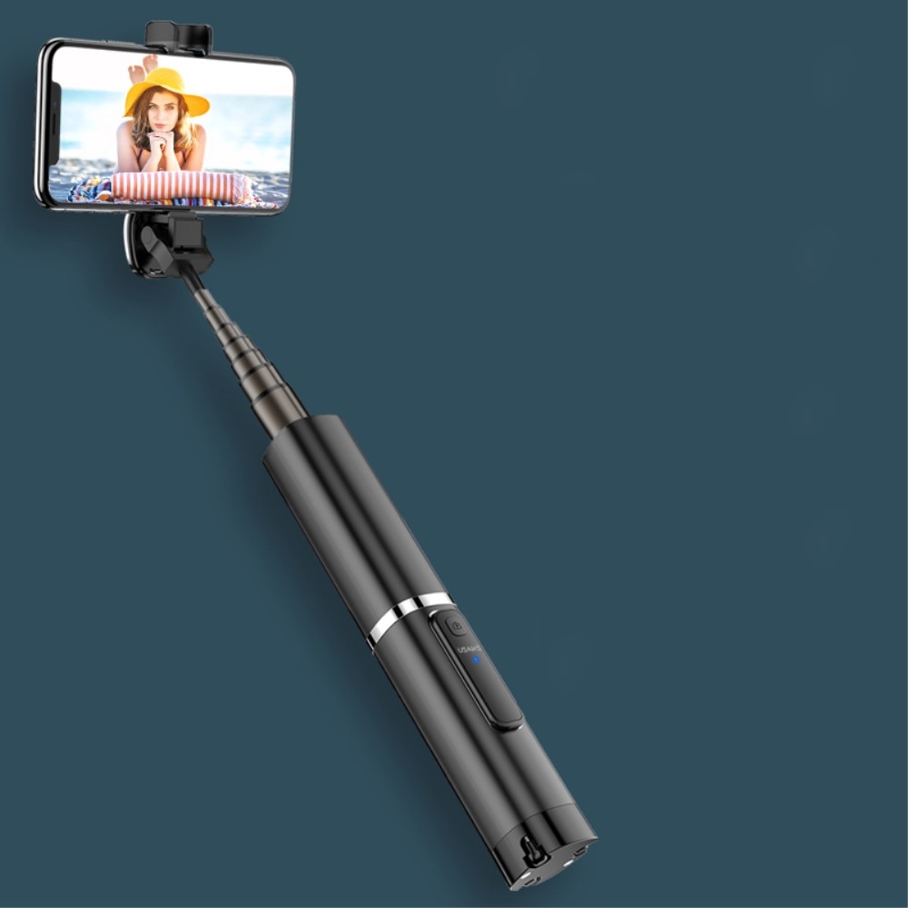 (90cm) Selfie Stick Tripod Dreibein Stativ Halterung mit Bluetooth Fernauslöser für Smartphone - Schwarz