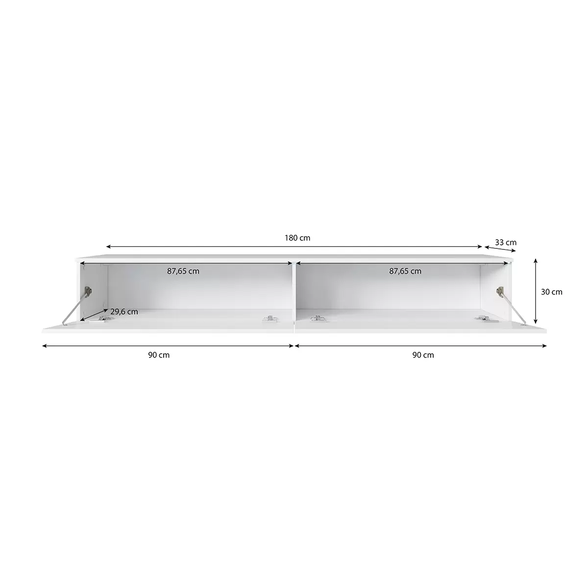 Lowboard Rijeka D180 grau,schwarz