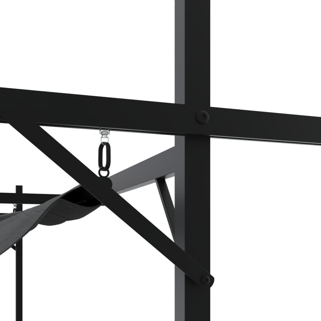Pergola avec toit rétractable anthracite 395x292x230 cm