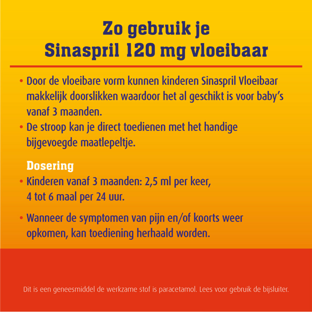 Sinaspril Paracetamol 120 mg Vloeibaar100 ml