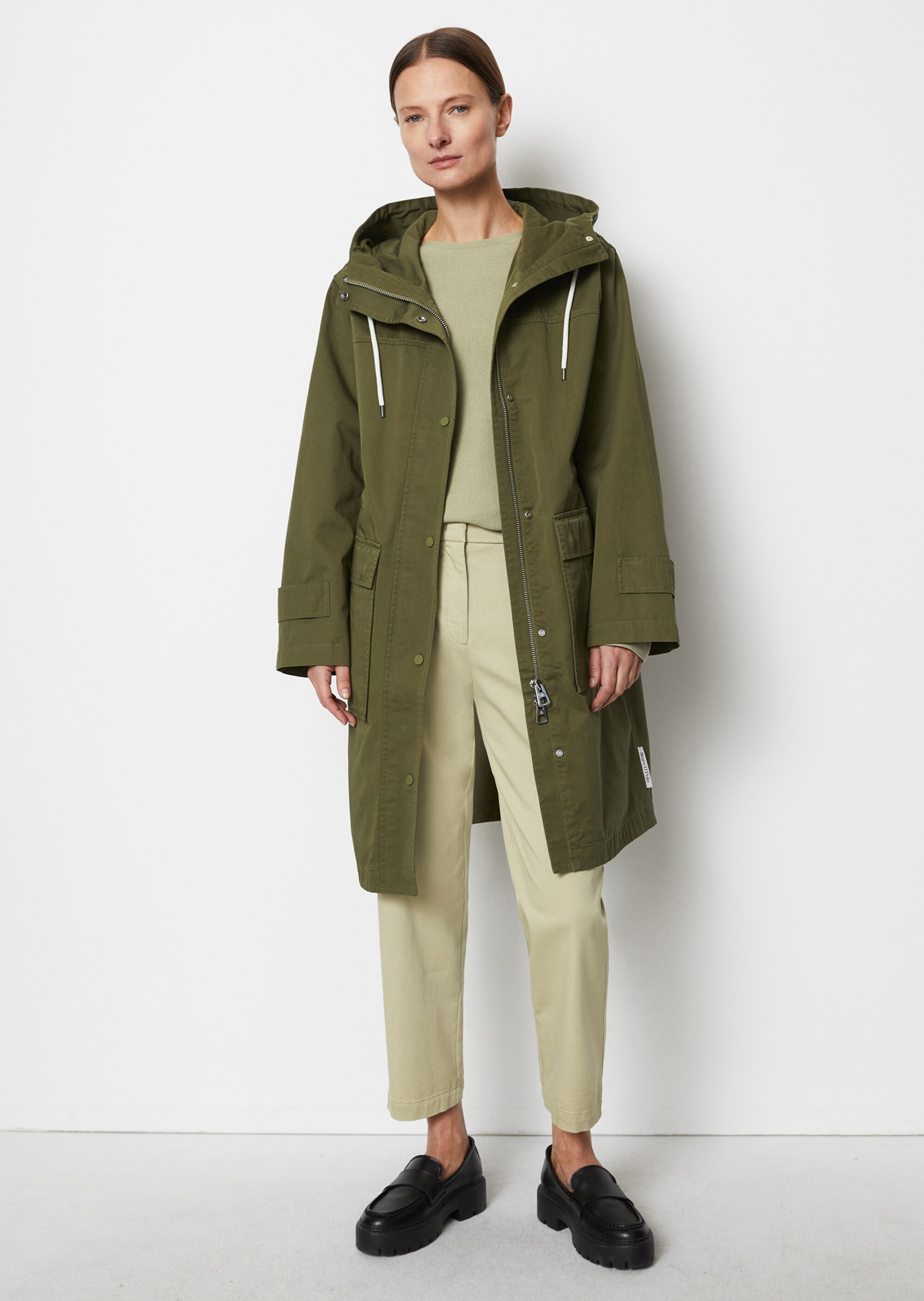 Parka relaxedaus Bio-Baumwoll-Twill