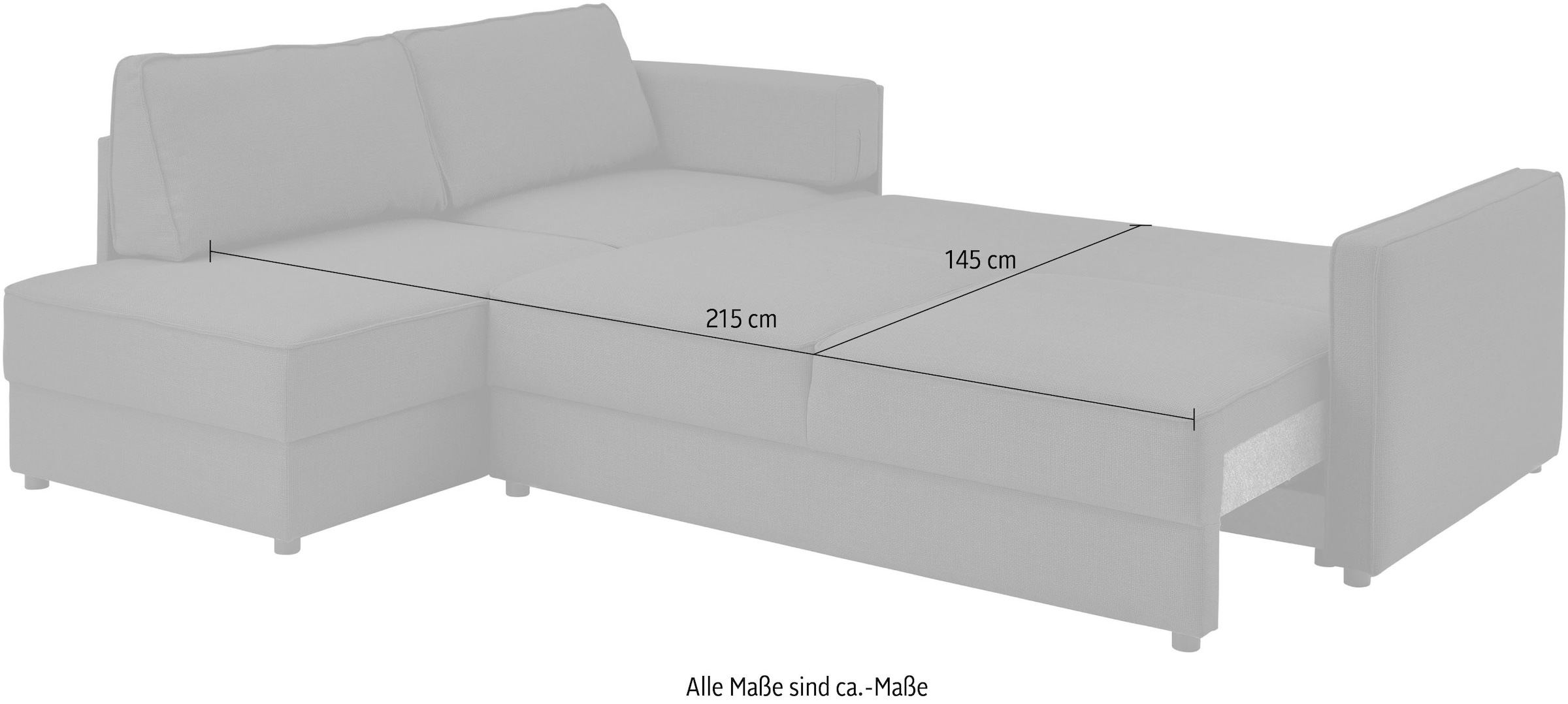 ATLANTIC home collection Schlafsofa »Chill« Ecksofa mit Bettfunktion und Bettkasten