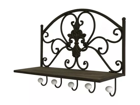 Porte manteaux étagère en métal marron 51 x 38 x 18.5 cm