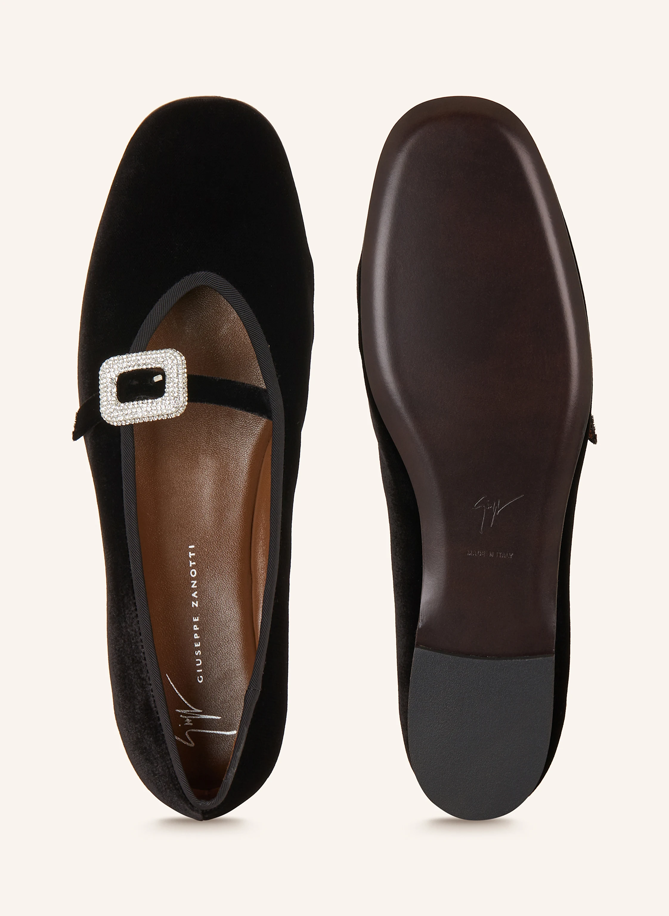 GIUSEPPE ZANOTTI DESIGN Mary-Jane-Ballerinas mit Schmucksteinen