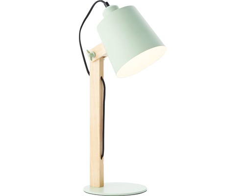 Tafellamp, 1-lichts, H 51,5 cm, draaibaar, beuken/mint/mat