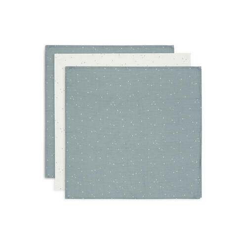 Lot de 3 langes en gaze de coton small 70x70cm Twinkling - Sea green - JOLLEIN