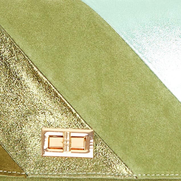 Veritas-Lederen schoudertas strepen metallic