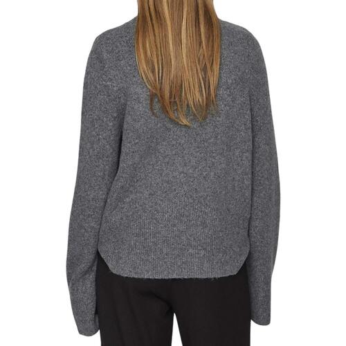 Vila - VIJANEY L/S O-NECK KNIT TOP Gris