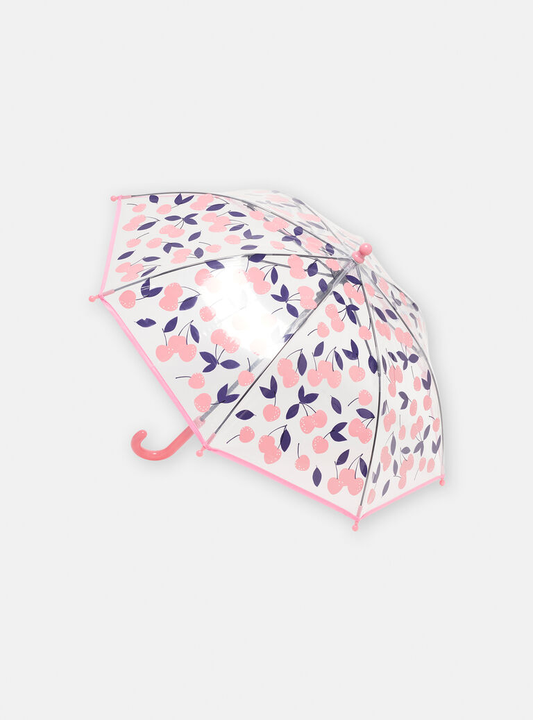 Parapluie transparent à imprimé cerise fille