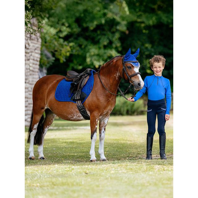 Zadeldek LeMieux Mini Suède Close Contact Square Springen Blauw