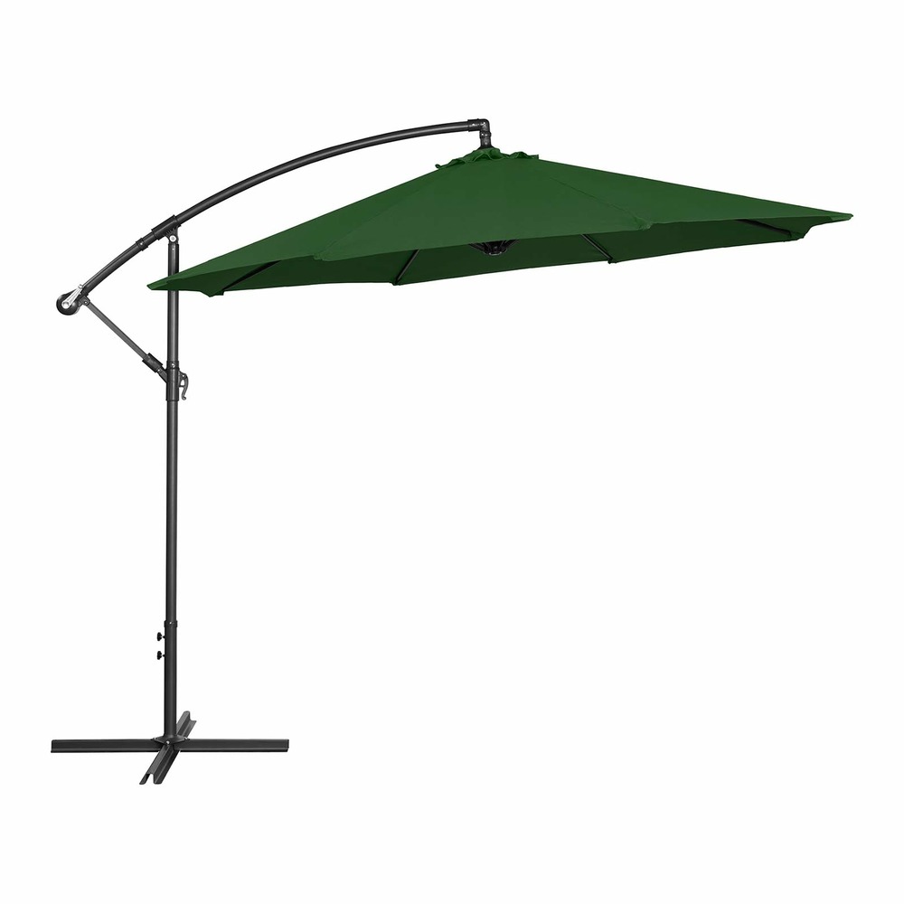 Parasol déporté - vert - rond - diamètre 300 cm - inclinable