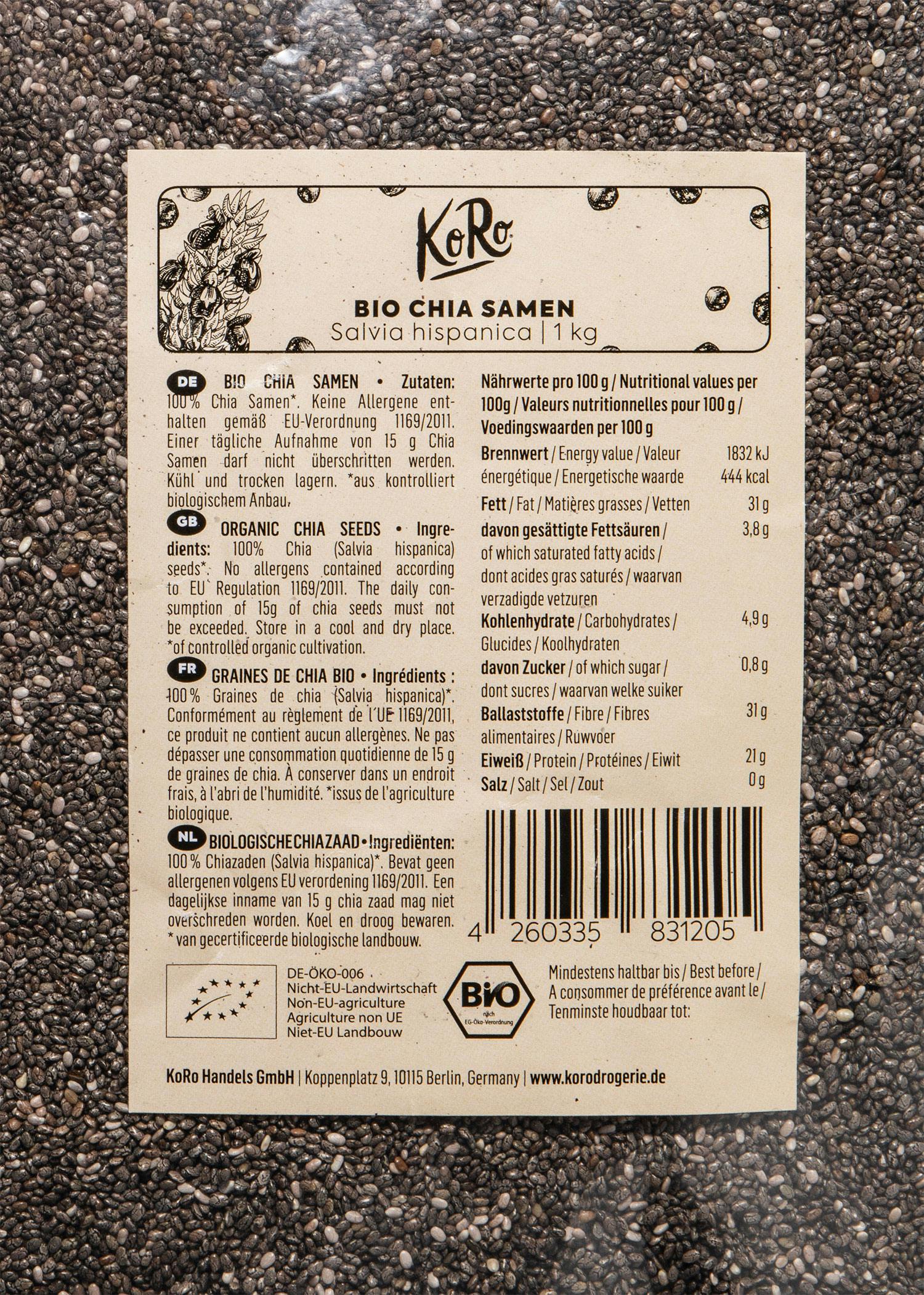 Bio Chia Samen 1 kg