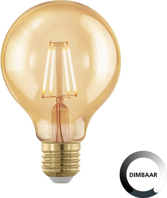 EGLO - Golden Age - Dimbare LED-Lamp - Amber - Glas en Staal