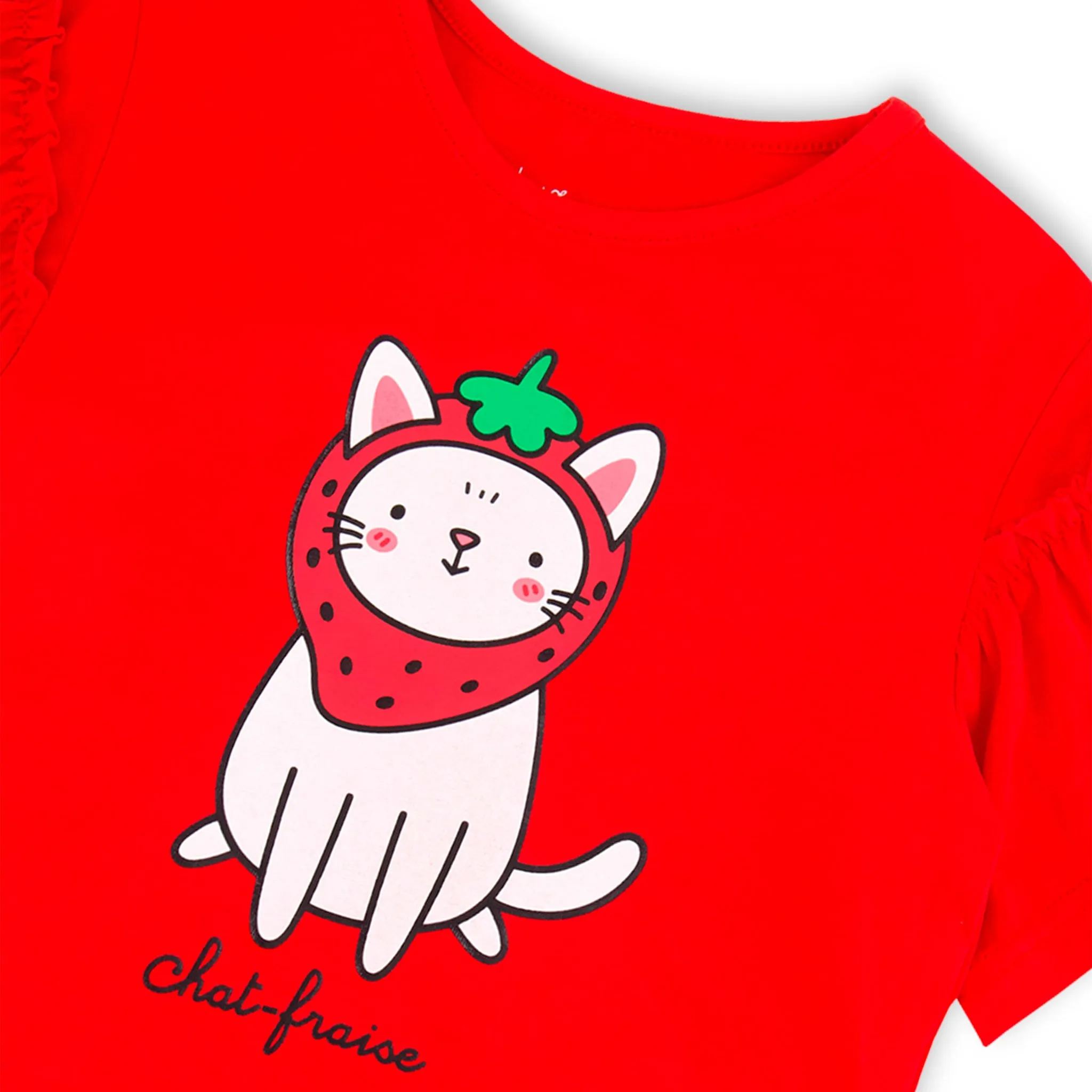 Deux par Deux T-shirt Chat Fraise 3-6ans