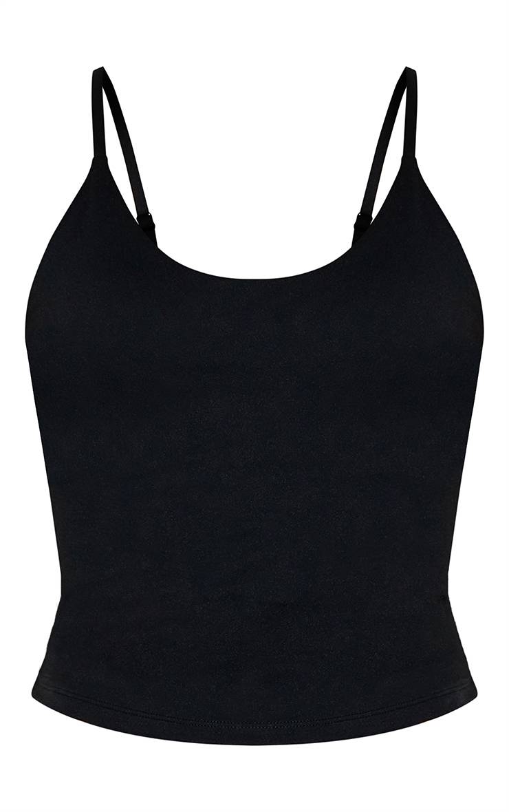 Noir Brassière De Sport Longue Sculptante À Bretelles