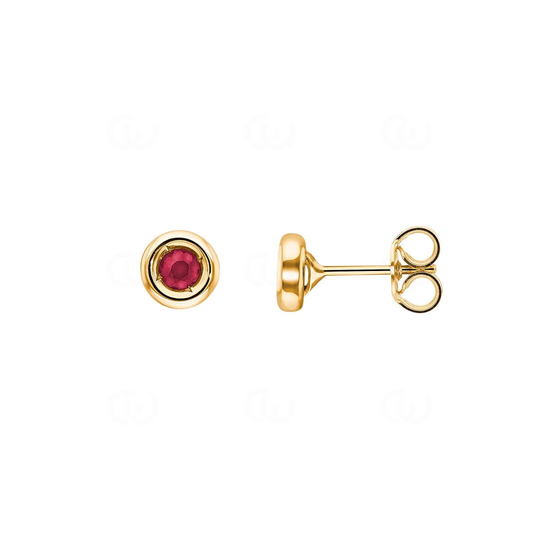 Ohrstecker 750/18 K Gelbgold mit Rubin Ø 3.0mm