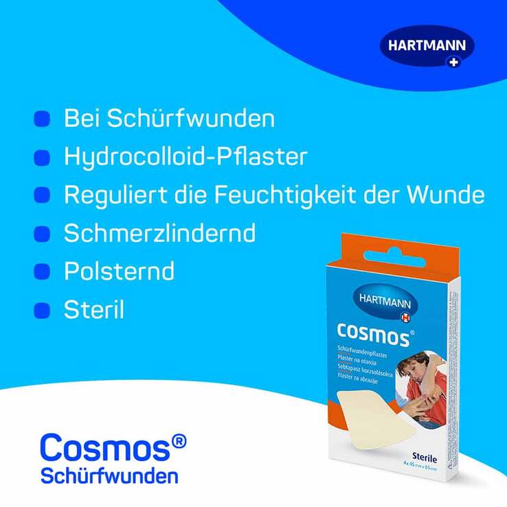 cosmos® Schürfwundenpflaster 45 mm x 65 mm steril, 4 St