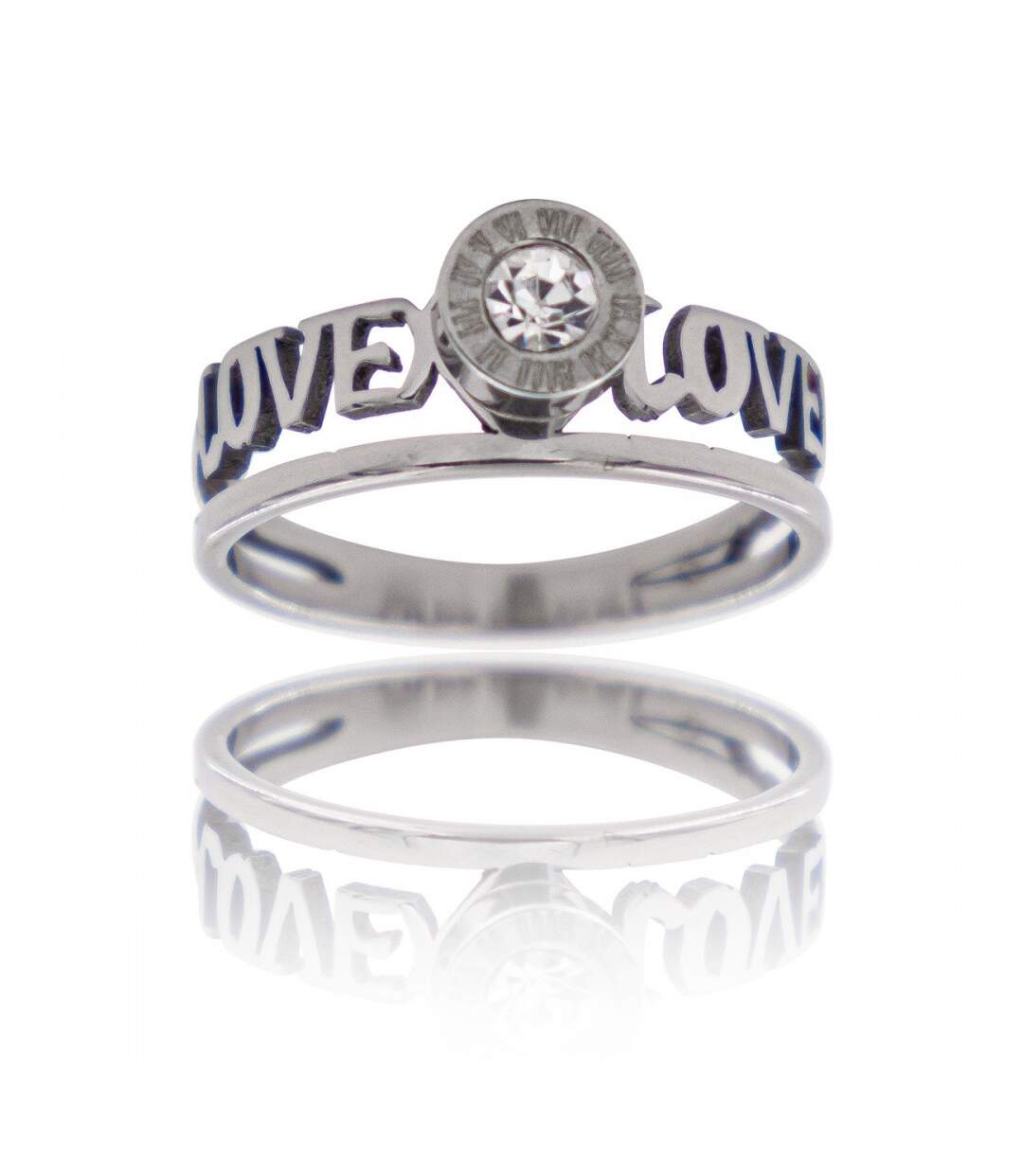 Bague Femme Acier Solitaire LOVA