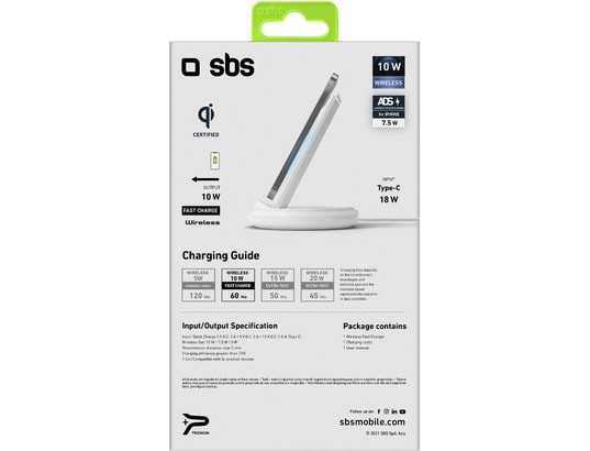 SBS - Chargeur induction avec recharge sans fil de 10 W
