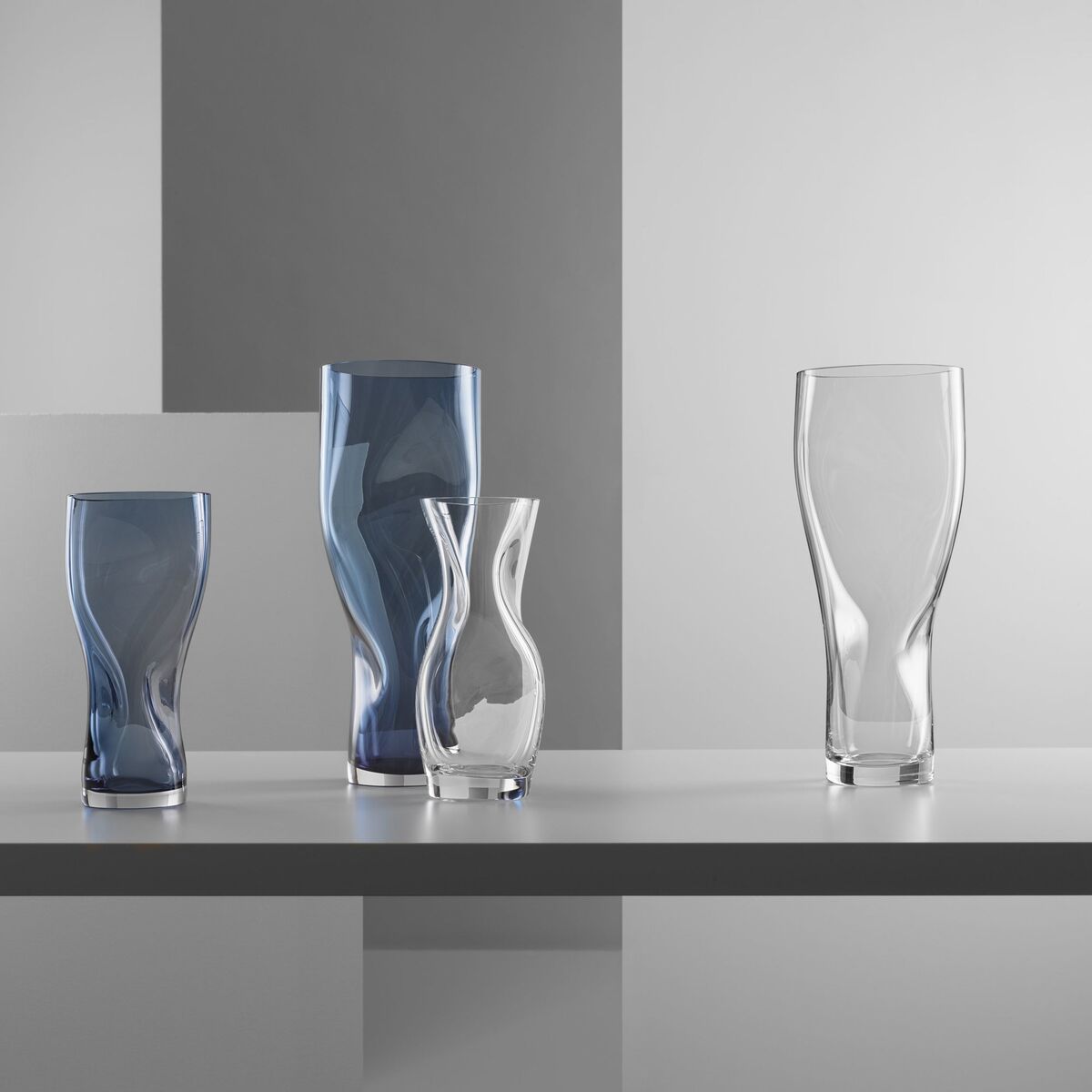 Squeeze vase 34 cm, blå