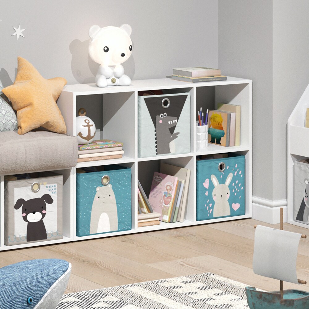 Vicco Kinderregal 6 Fächer inklusive Kinder Faltboxen Bücherregal Aufbewahrungsregal Spielzeug