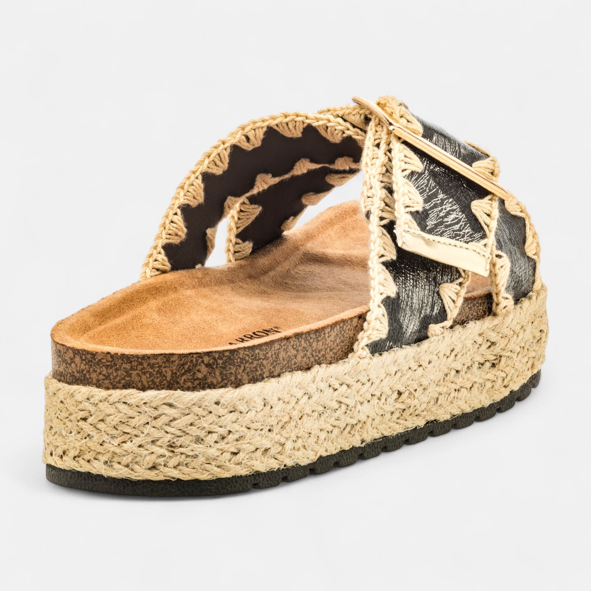 Mules semelle liège Femme noir