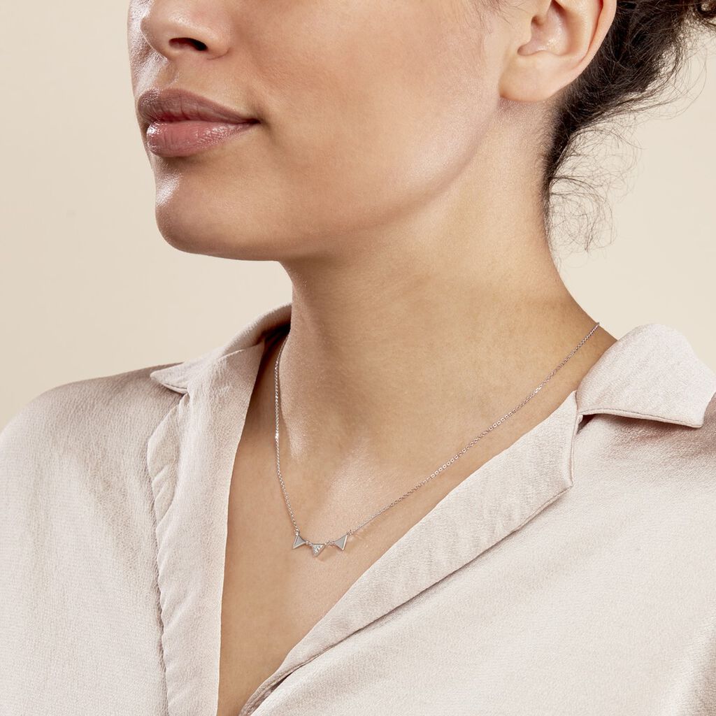Collier Bartoumieu Argent Blanc Oxyde De Zirconium