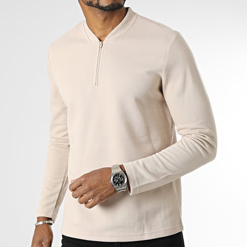 Polo Manches Longues Beige