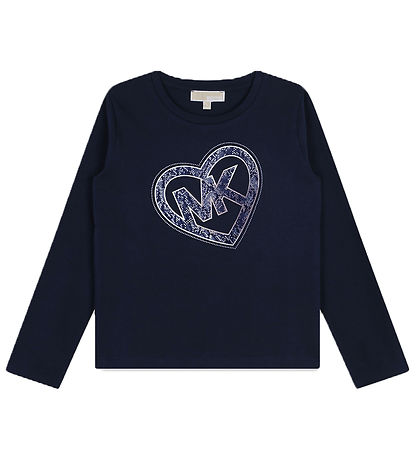 Michael Kors Bluse - Navy/Sølv m. Hjerte