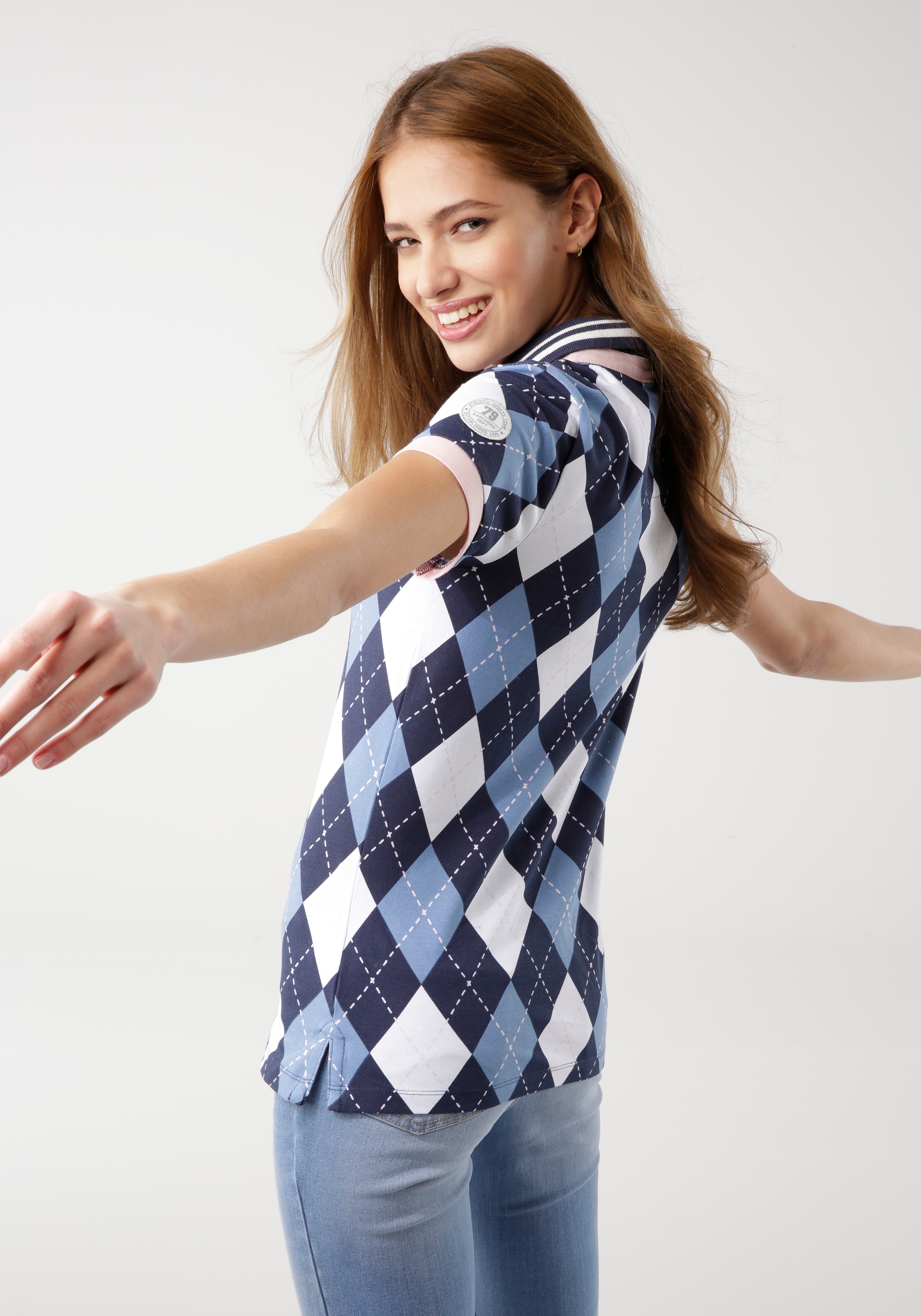 KangaROOS Poloshirt , Kurzarm,  figurbetonte Passform,  Polokragen mit Knopfleiste
