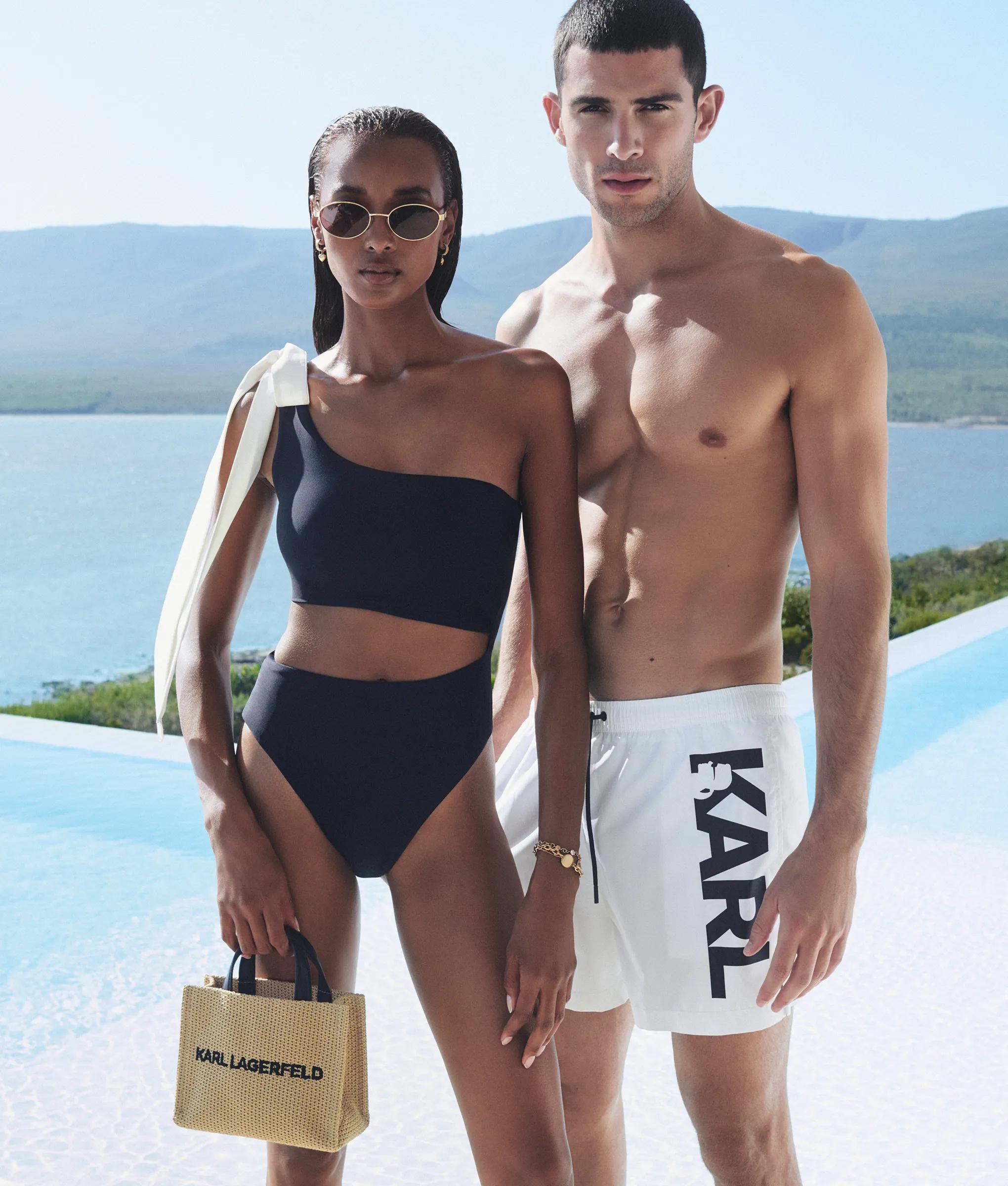 Korte boardshort met logo