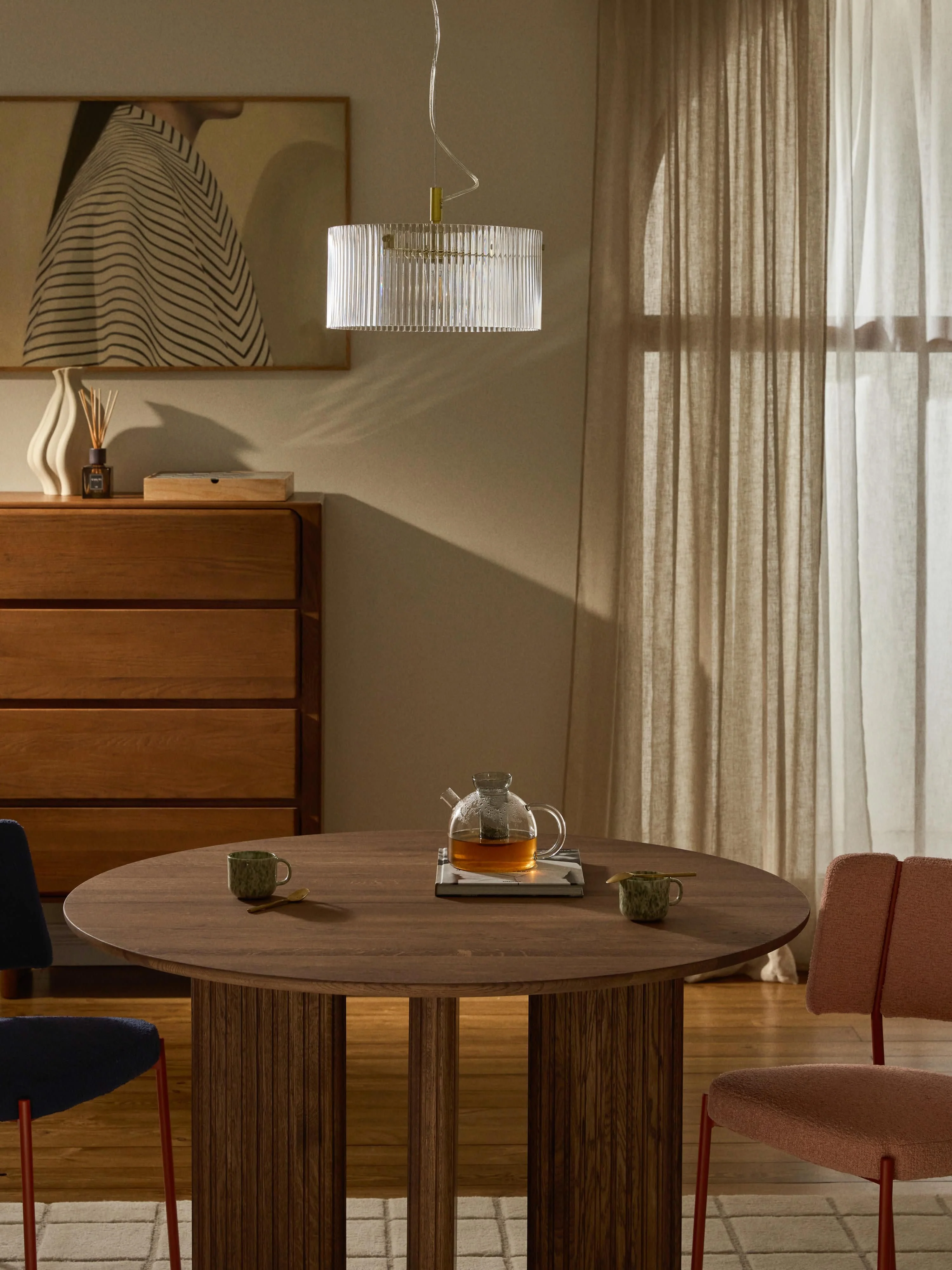Hanglamp Emmi van geribbeld glas