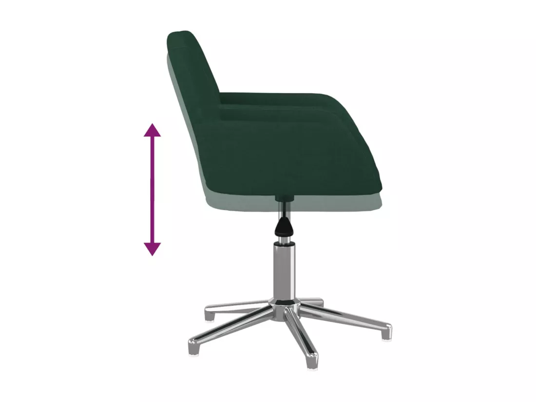 Chaise pivotante de bureau Vert foncé Tissu