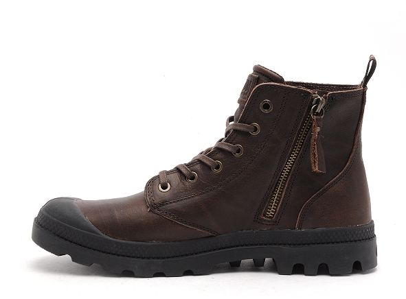 Palladium boots bottine homme pampa  zip leather marron