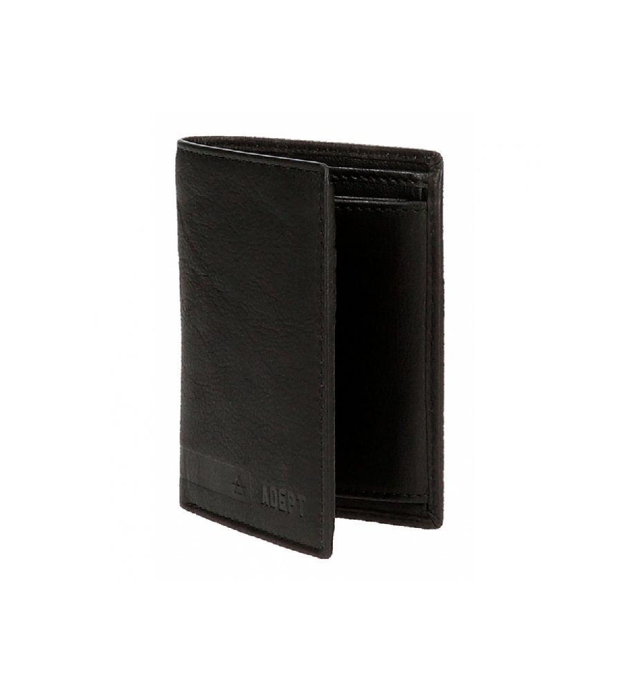 Carteira vertical Joumma Bags Adept Alan com porta-moedas, preta - 8,5 x 11,5 x 1 cm -