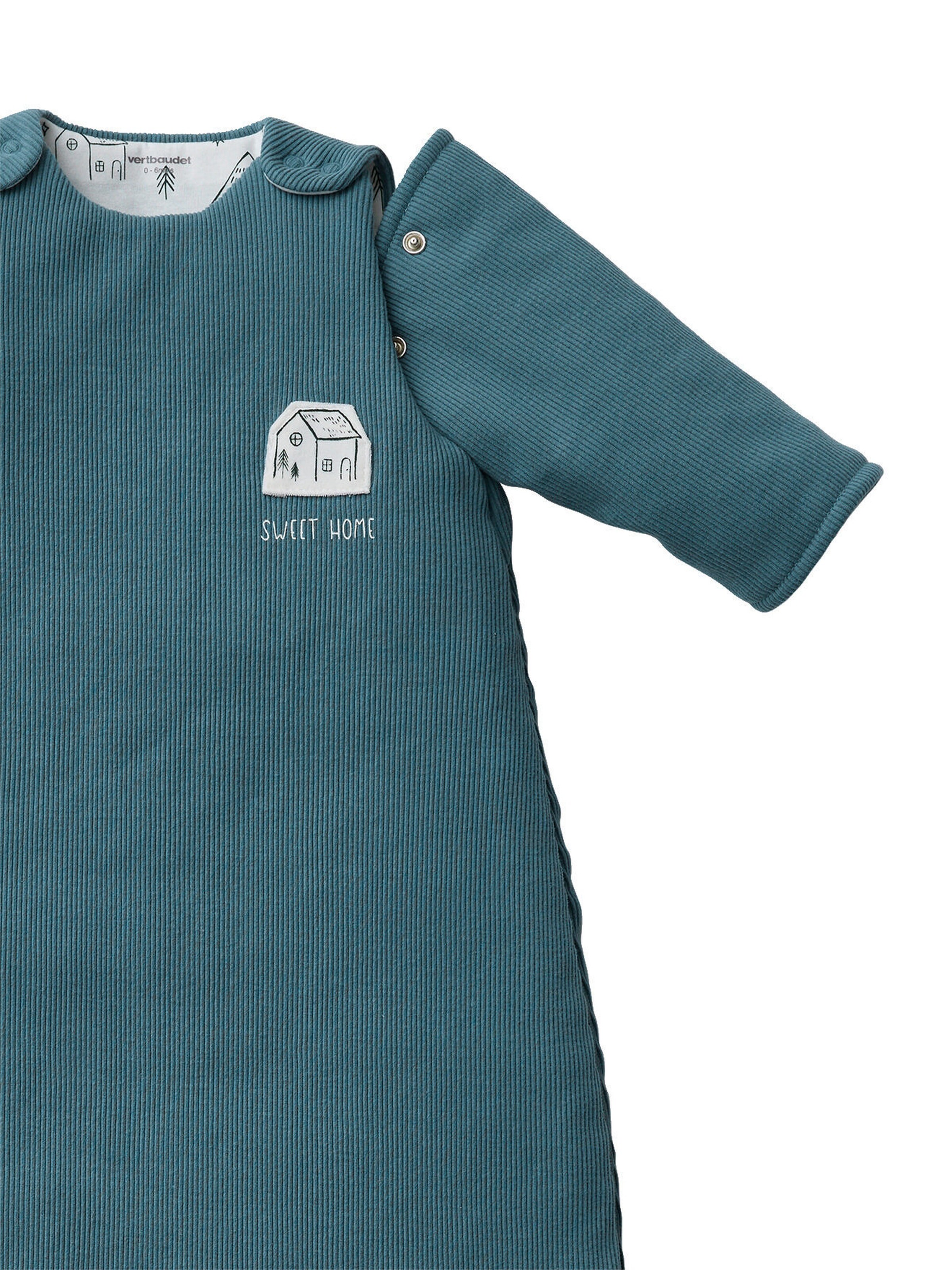 Vertbaudet Baby Schlafsack mit langen, abnehmbaren Ärmeln HYGGE graublau