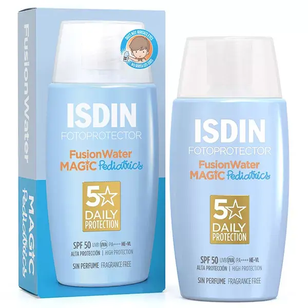 Protetor solar facial infantil ISDIN Fotoprotector Fusion Water Pediatrics FPS 50 50ml