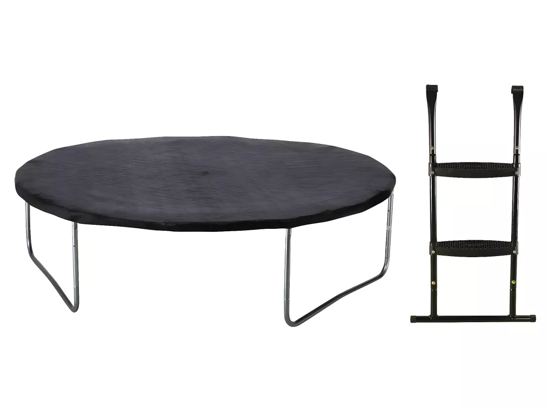 Kangui - Trampoline de jardin rond 430 cm + filet de sécurité + échelle + bâche de protection | PUNCHI Bleu 430