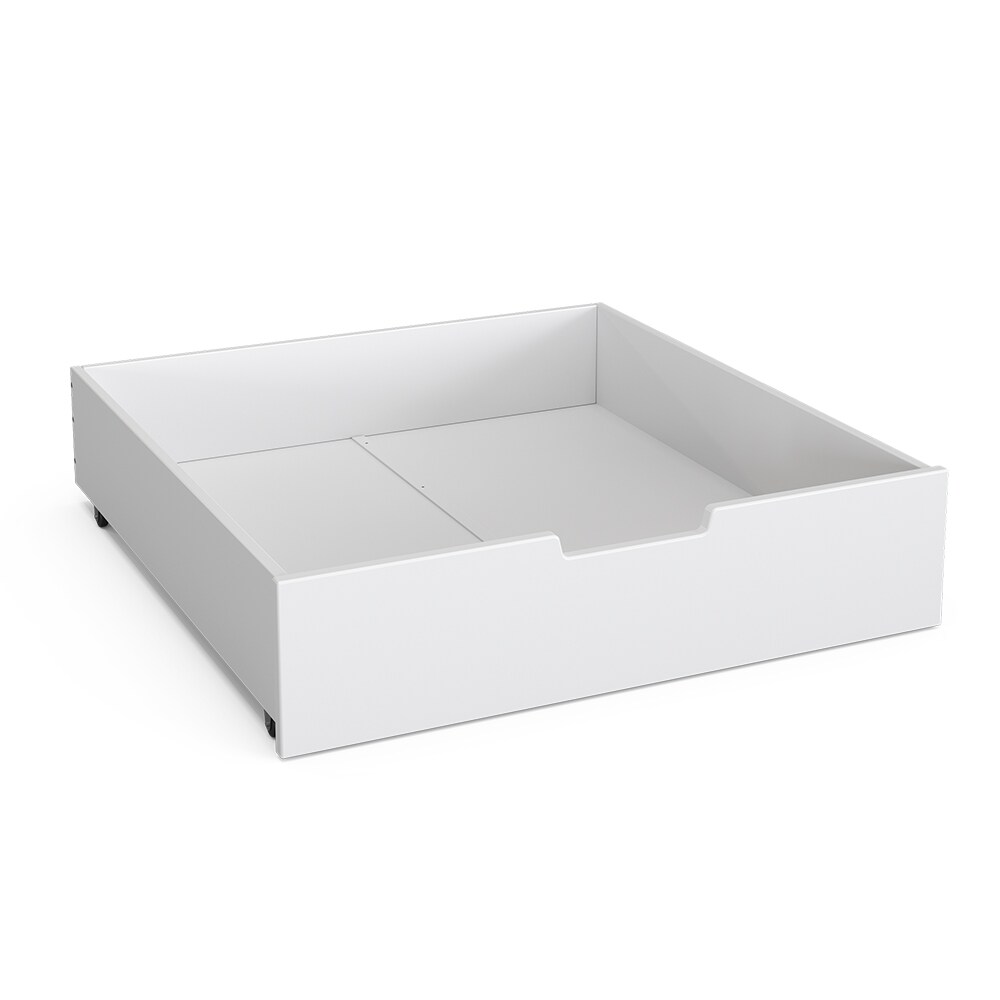 VitaliSpa Bettschublade Schubladenbett Aufbewahrung Teddy Tom weiß 92x21 cm Kinderzimmer Bett Zubehör Spielzeug Ablage Buche Massivholz rollbar Spielturmbett