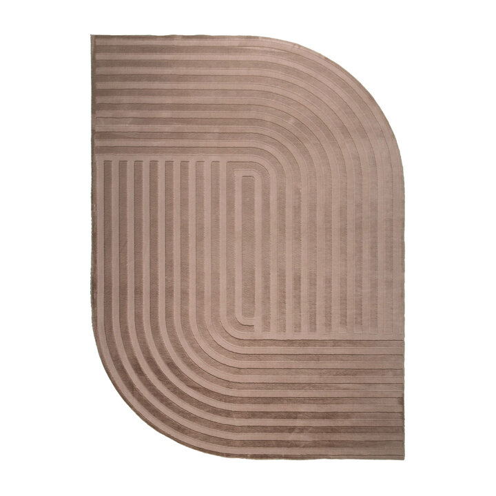 Organisch Vloerkleed - Flowy Arch Taupe | Wasbaar