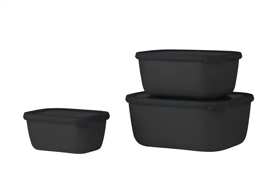 Mepal Multischüssel-Set, 3-teilig / 0,75l, 1,5l, 3,0l Cirqula Schwarz Je 1 Schüssel 0,75l, 1,5l und 3,0l Rechteckig