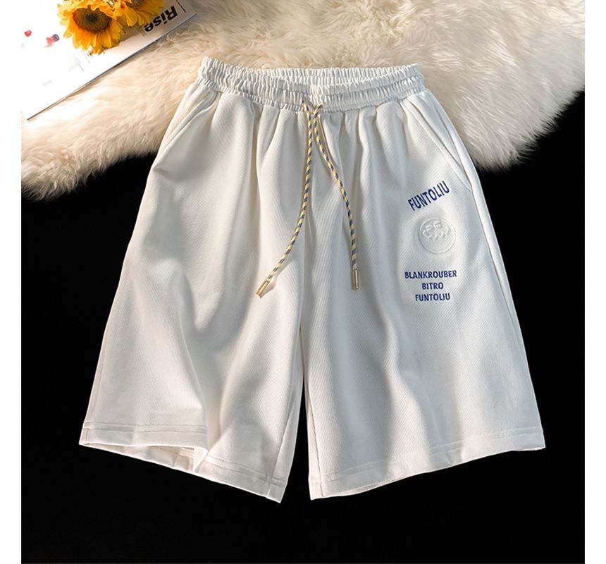 Everose - Sweatshorts met trekkoord en letters